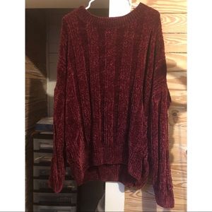 Burgundy Chenille Sweater